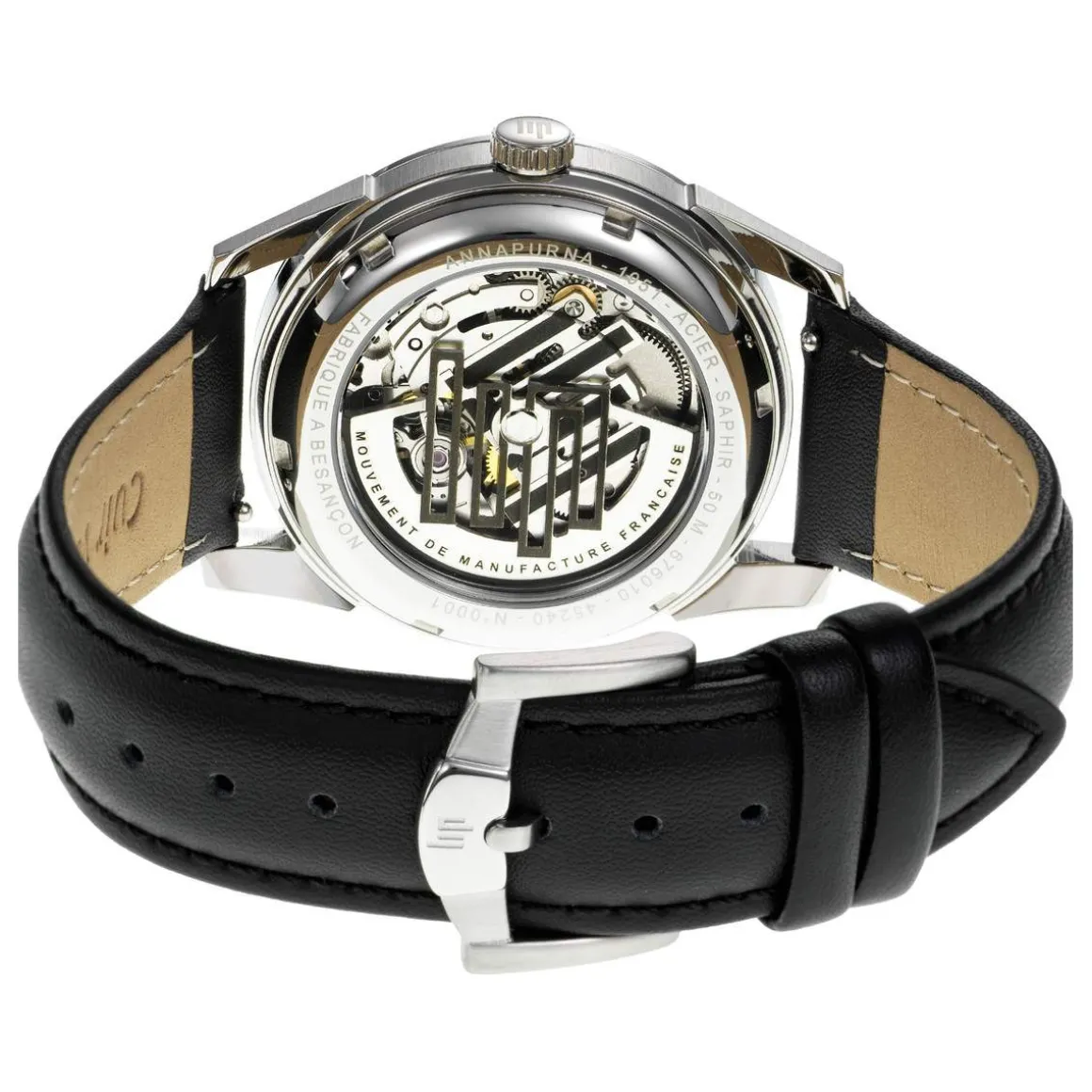 Montre LIP MANUFACTURE annapurna mixte automatique, bracelet cuir noir