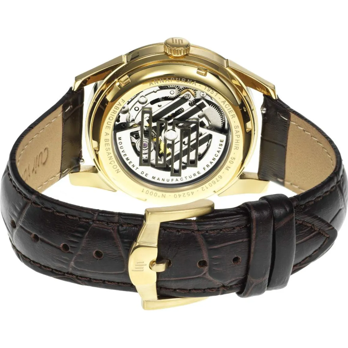 Montre LIP MANUFACTURE annapurna mixte automatique, bracelet cuir noir