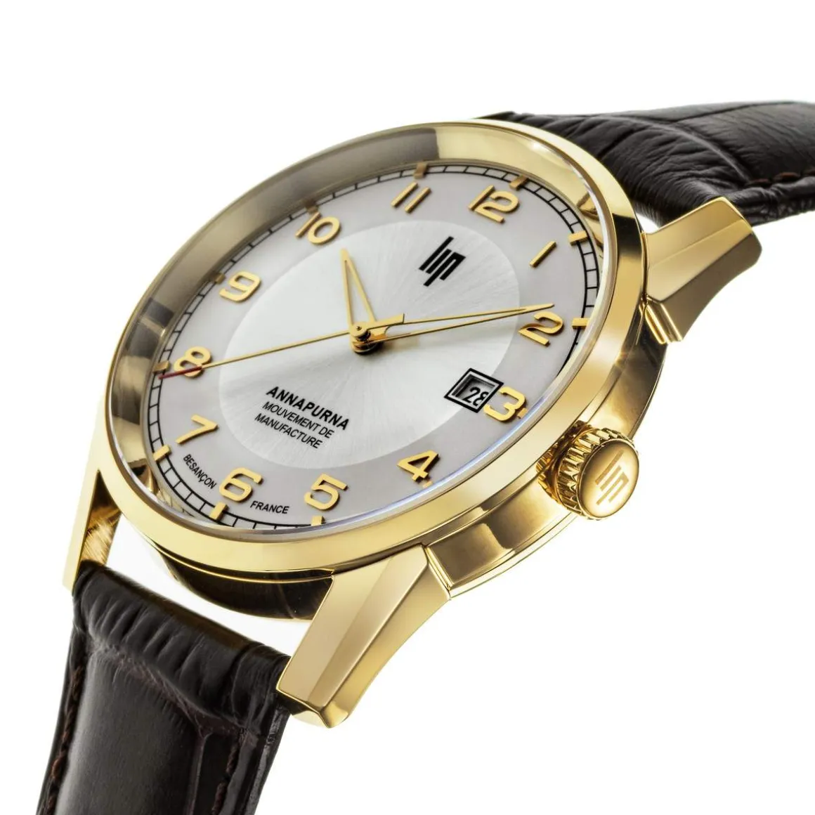 Montre LIP MANUFACTURE annapurna mixte automatique, bracelet cuir noir