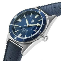 Montre LIP MANUFACTURE nautic 666 mixte automatique, bracelet silicone bleu
