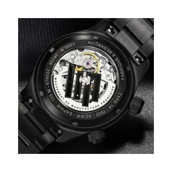 Montre LIP MANUFACTURE type 14 homme automatique, bracelet acier inoxydable noir