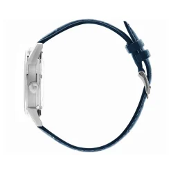 Montre Lip mixte acier cuir bleu
