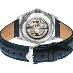 Montre Lip mixte acier cuir bleu