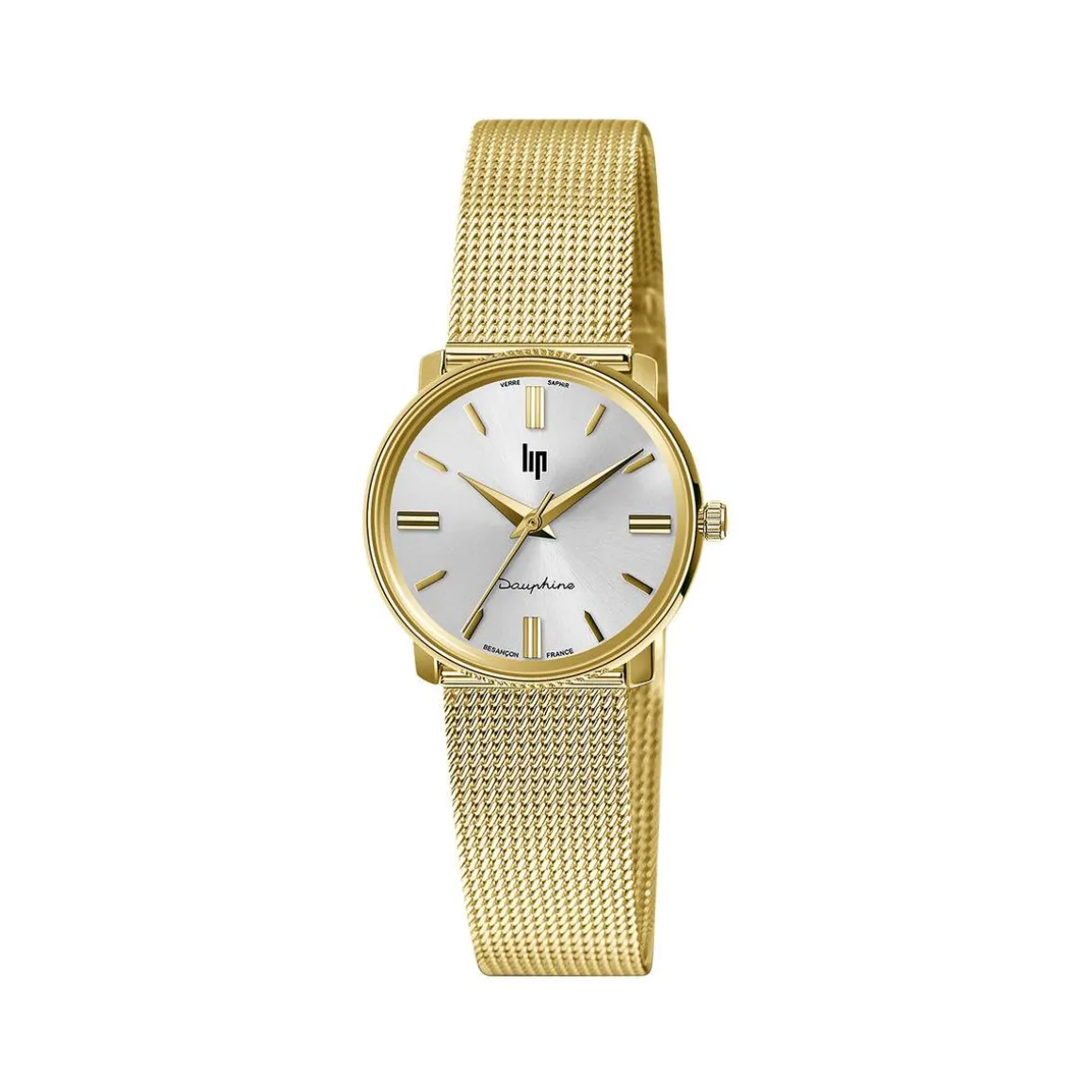 Montre Lip mixte acier doré