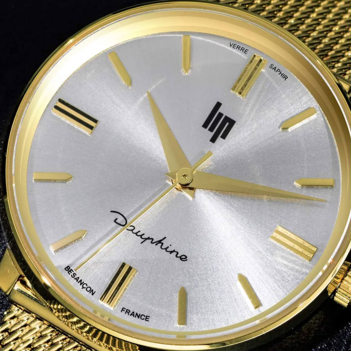 Montre Lip mixte acier doré