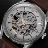 Montre Lip mixte squelette automatique acier cuir