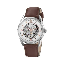 Montre Lip mixte squelette automatique acier cuir