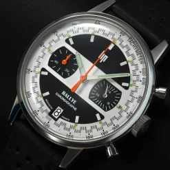 Montre LIP Rallye Chrono homme acier bracelet cuir noir