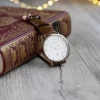 Montre MATY dorée rose cuir marron