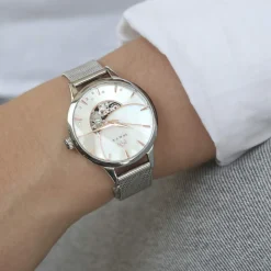 Montre MATY femme automatique, bracelet acier inoxydable