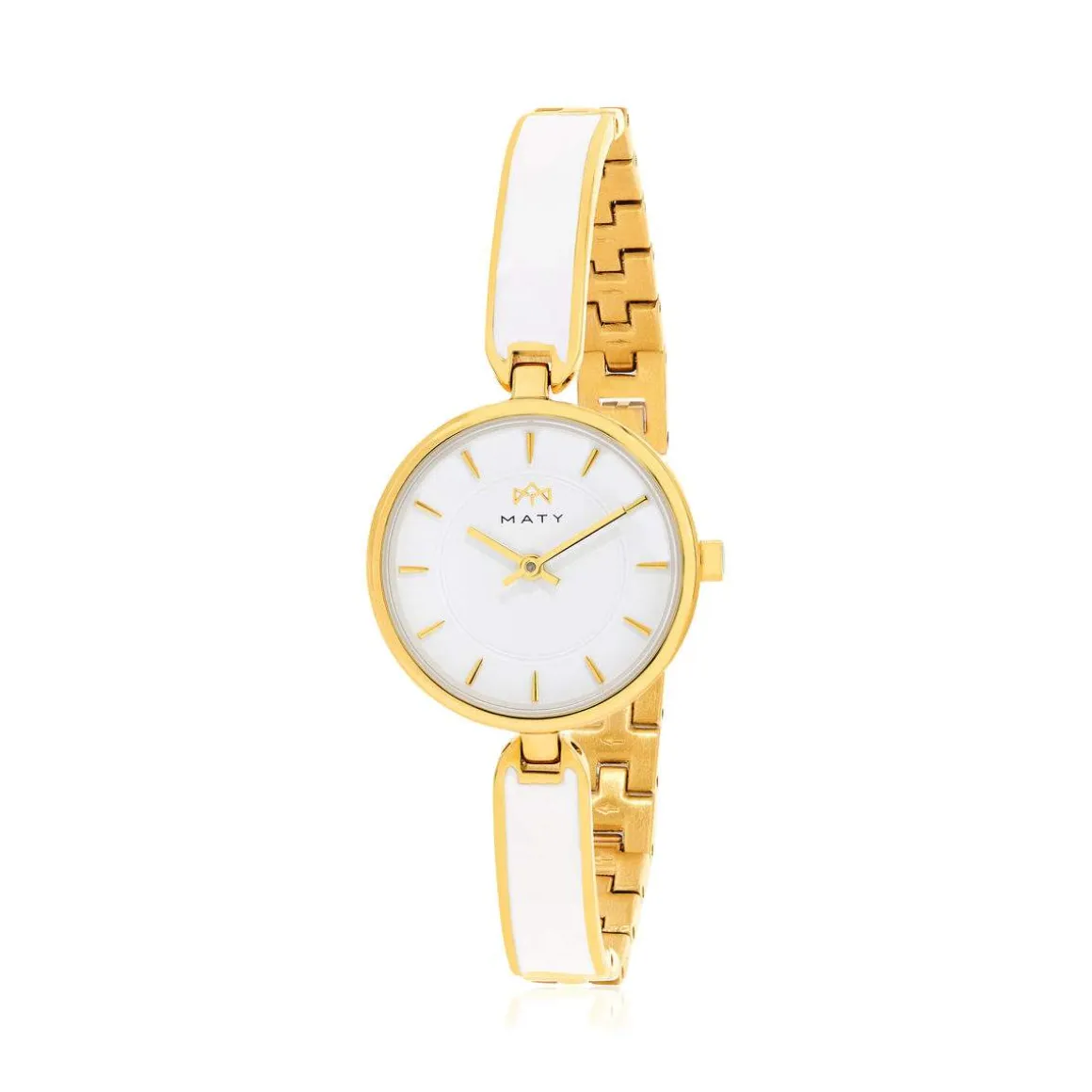 Montre MATY femme, bracelet acier inoxydable bicolore