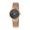 Montre MATY femme, bracelet acier inoxydable doré rose