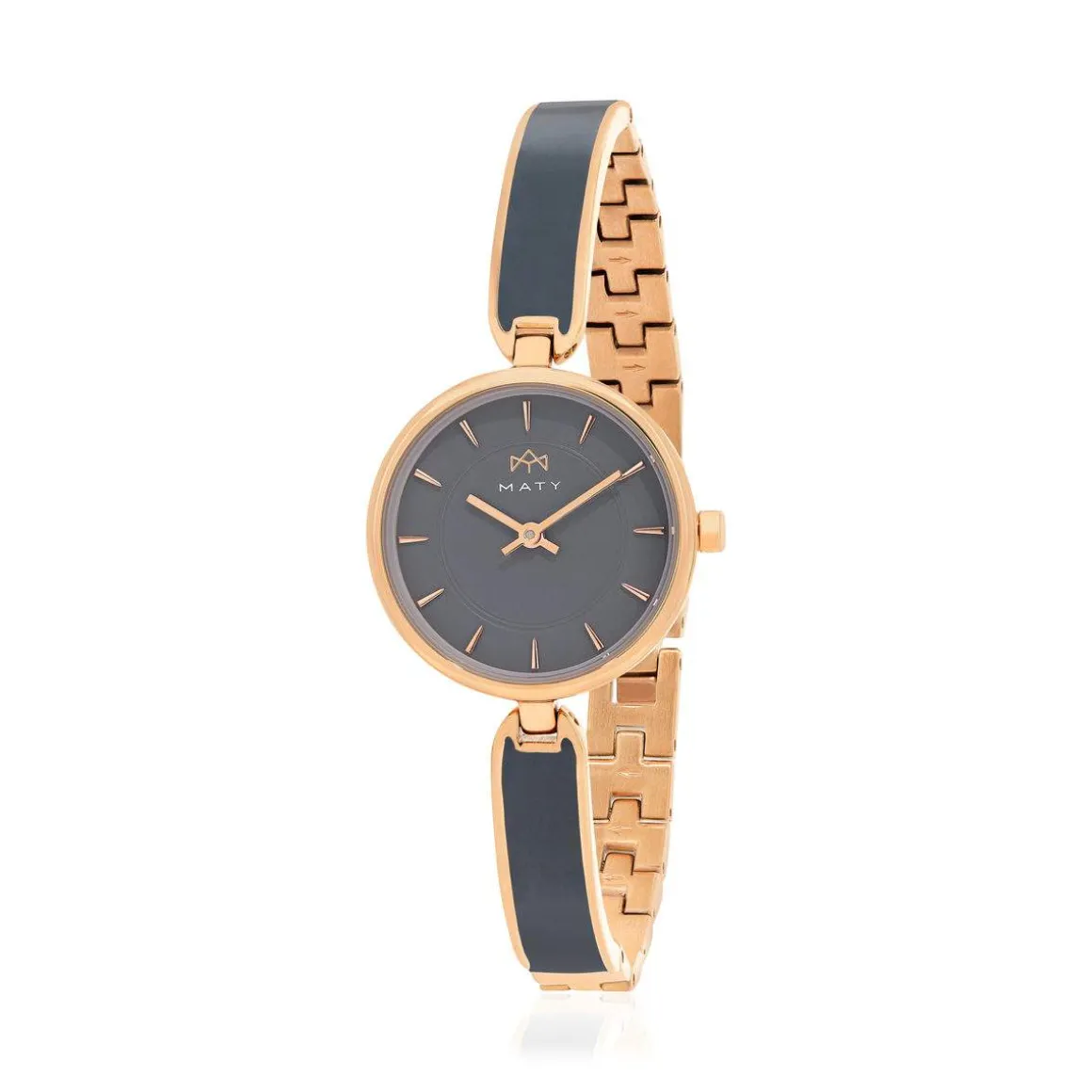Montre MATY femme, bracelet acier inoxydable bicolore