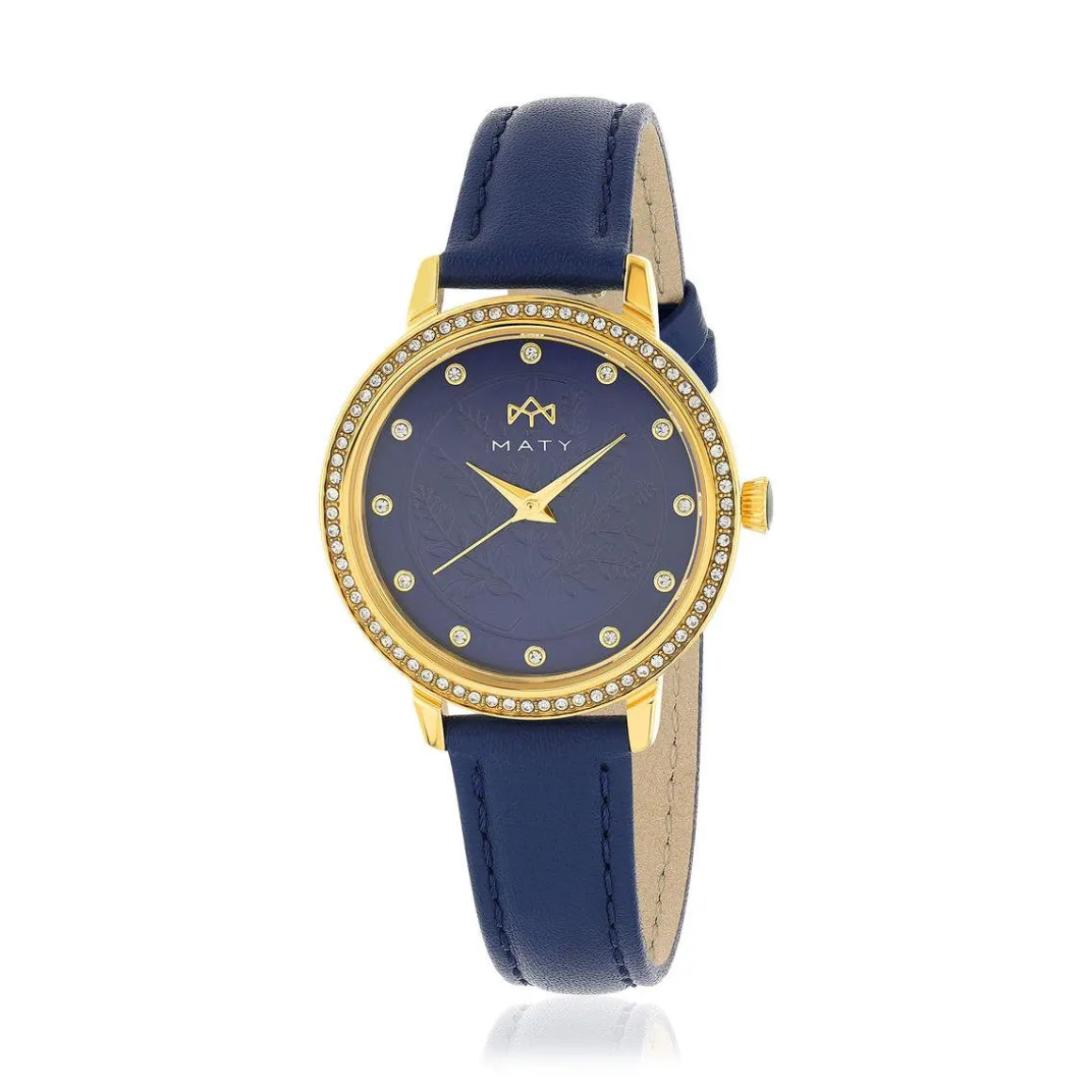 Montre MATY femme bracelet cuir bleu