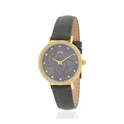Montre MATY femme, bracelet cuir gris