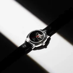 Montre MATY GM automatique cadran noir bracelet cuir noir