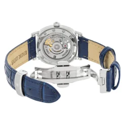 Montre MATY GM automatique cadran bleu bracelet cuir bleu