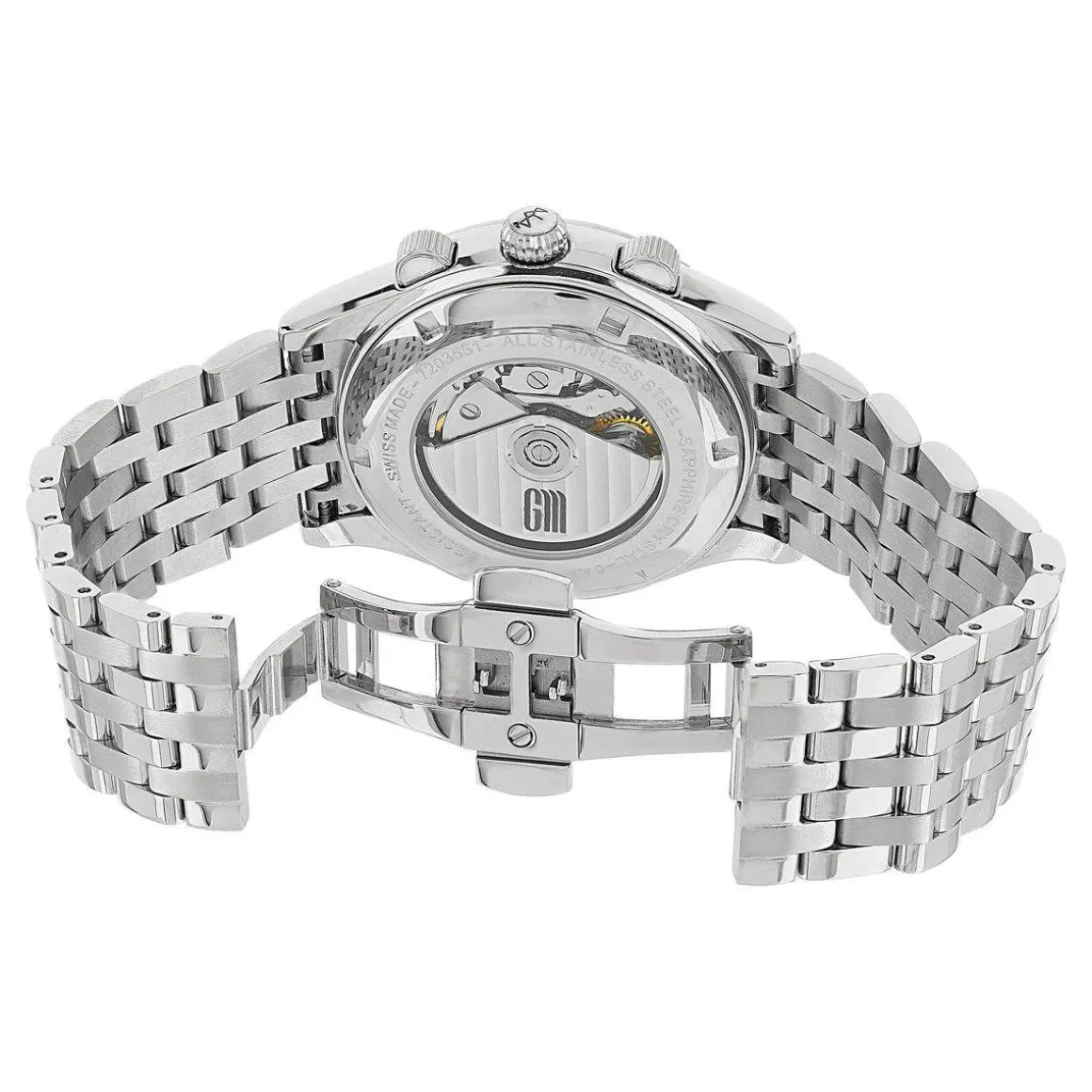 Montre MATY GM automatique chronographe cadran gris bracelet acier