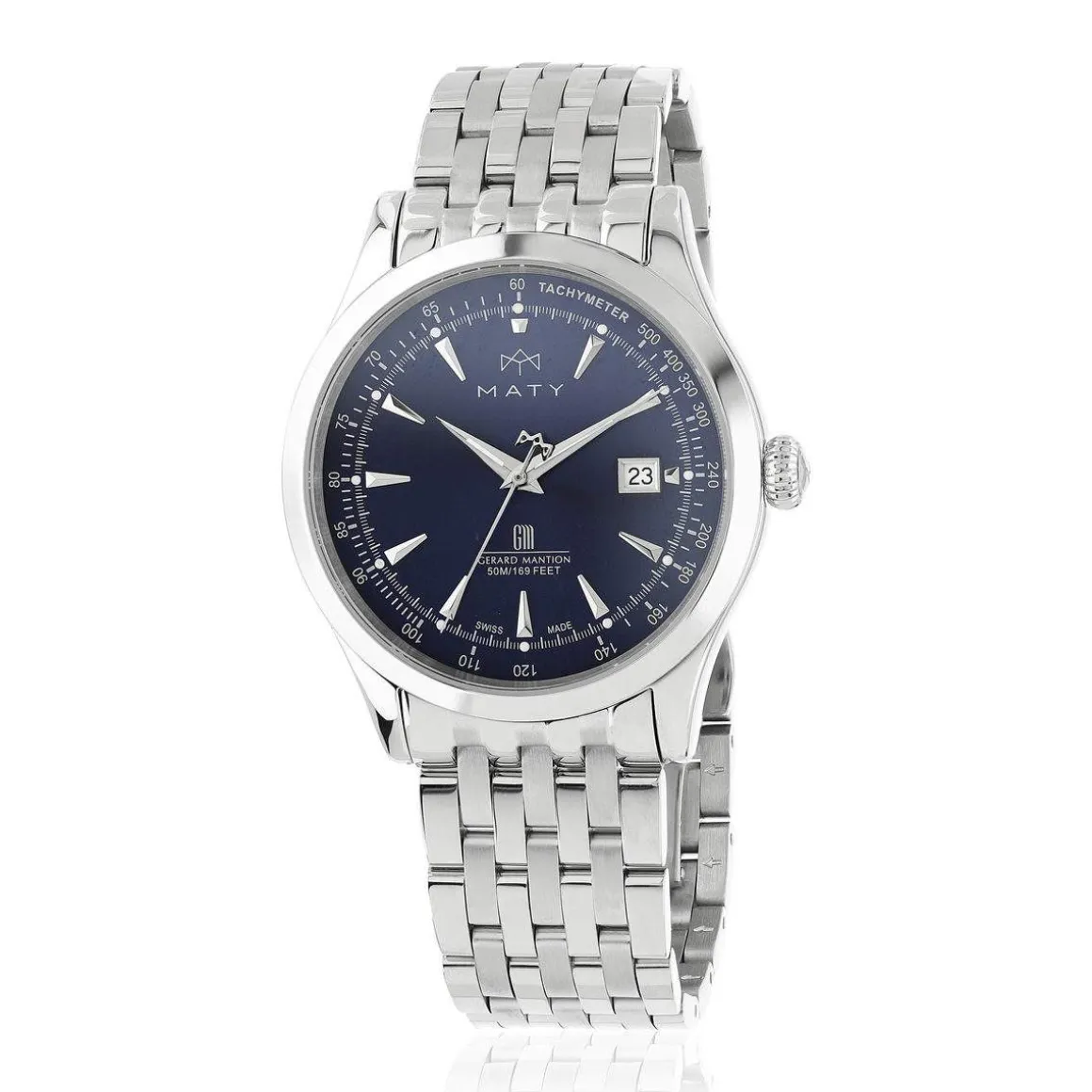 Montre MATY GM cadran bleu foncé bracelet acier