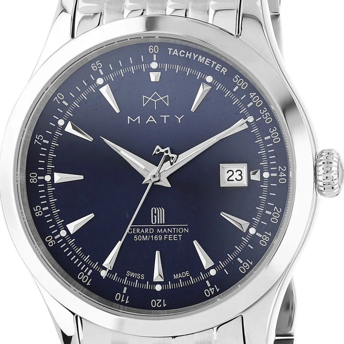 Montre MATY GM cadran bleu foncé bracelet acier