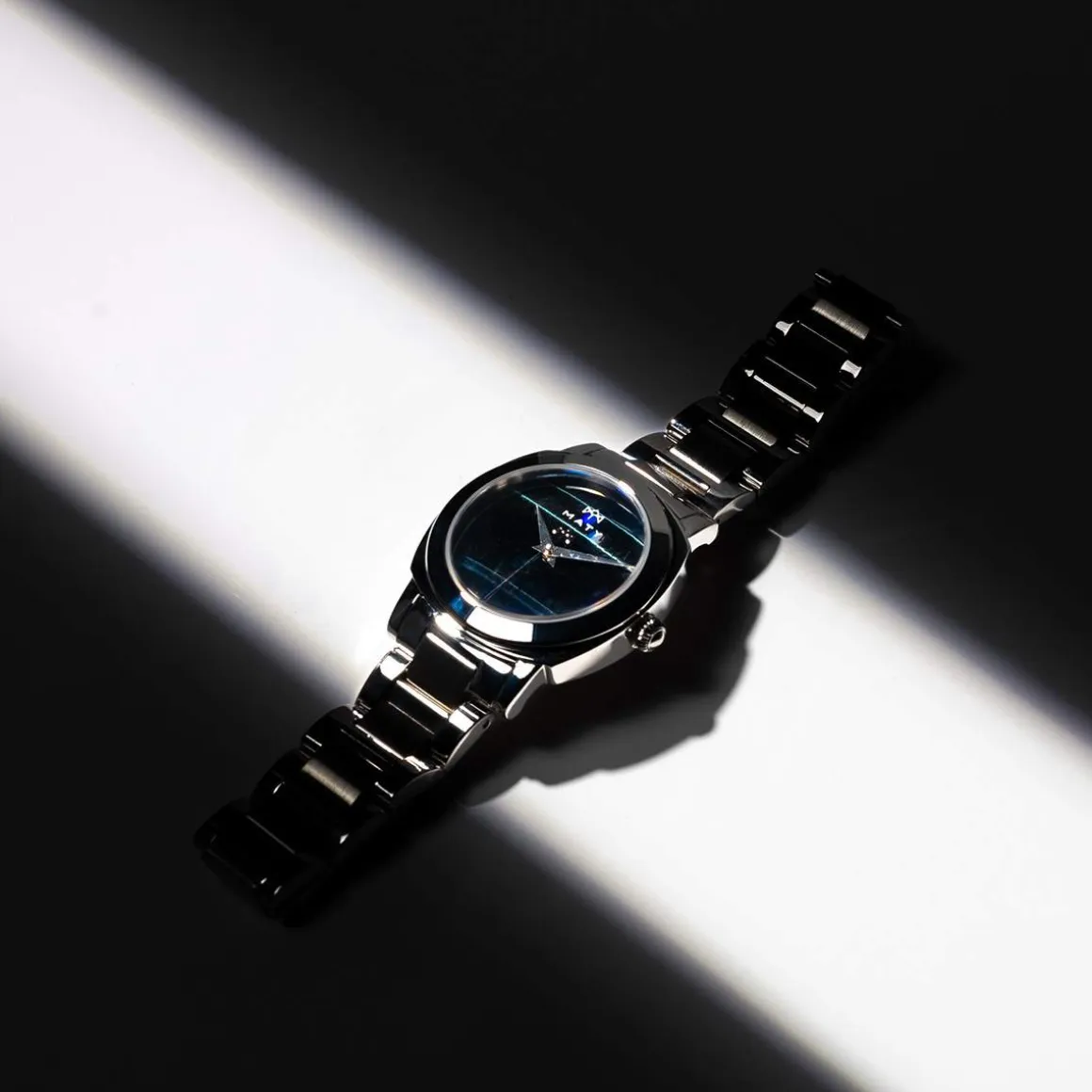 Montre MATY GM cadran Lapis Lazuli bracelet acier
