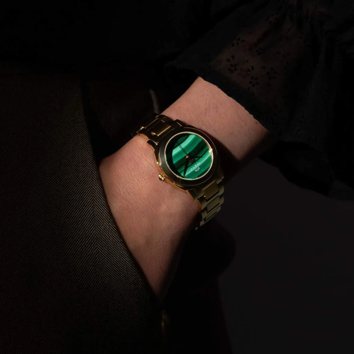 Montre MATY GM cadran Malachite bracelet acier