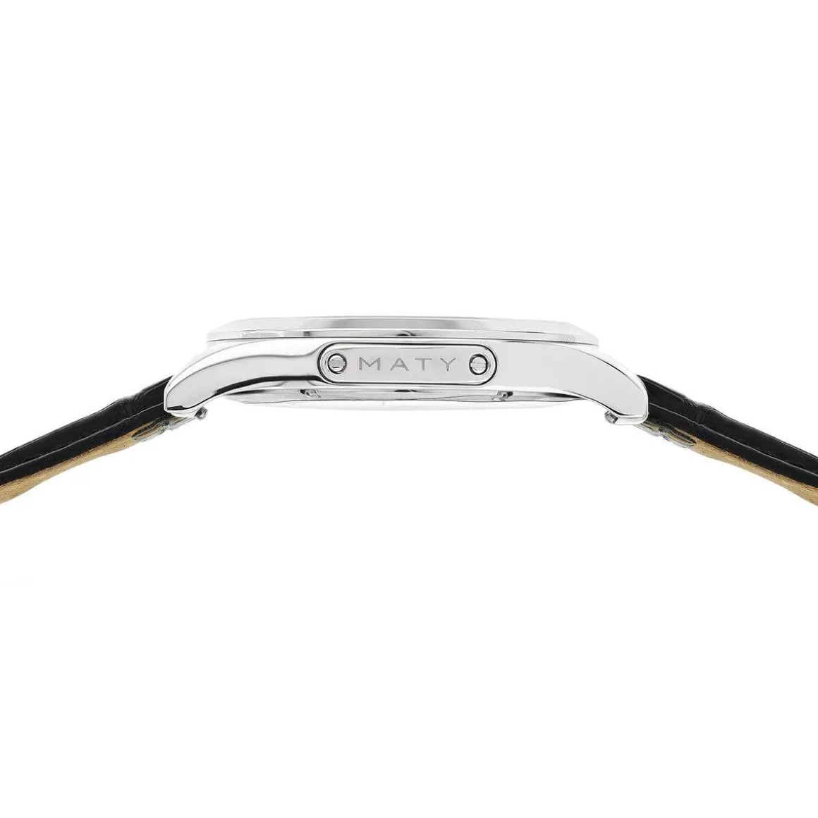 Montre MATY GM cadran noir bracelet cuir noir