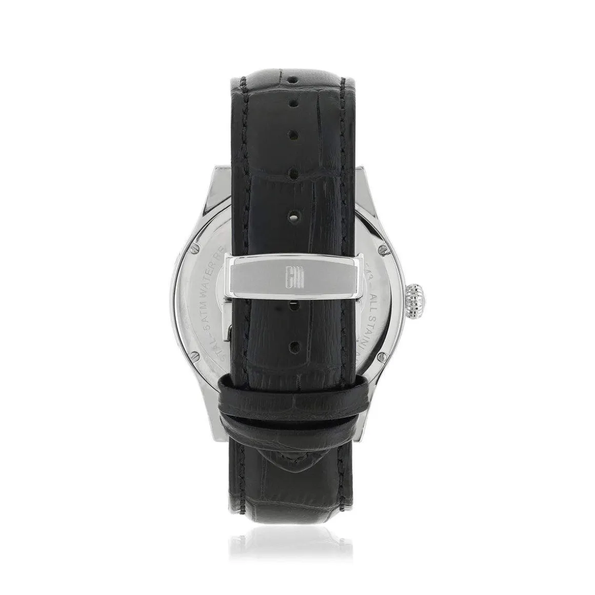 Montre MATY GM cadran noir bracelet cuir noir