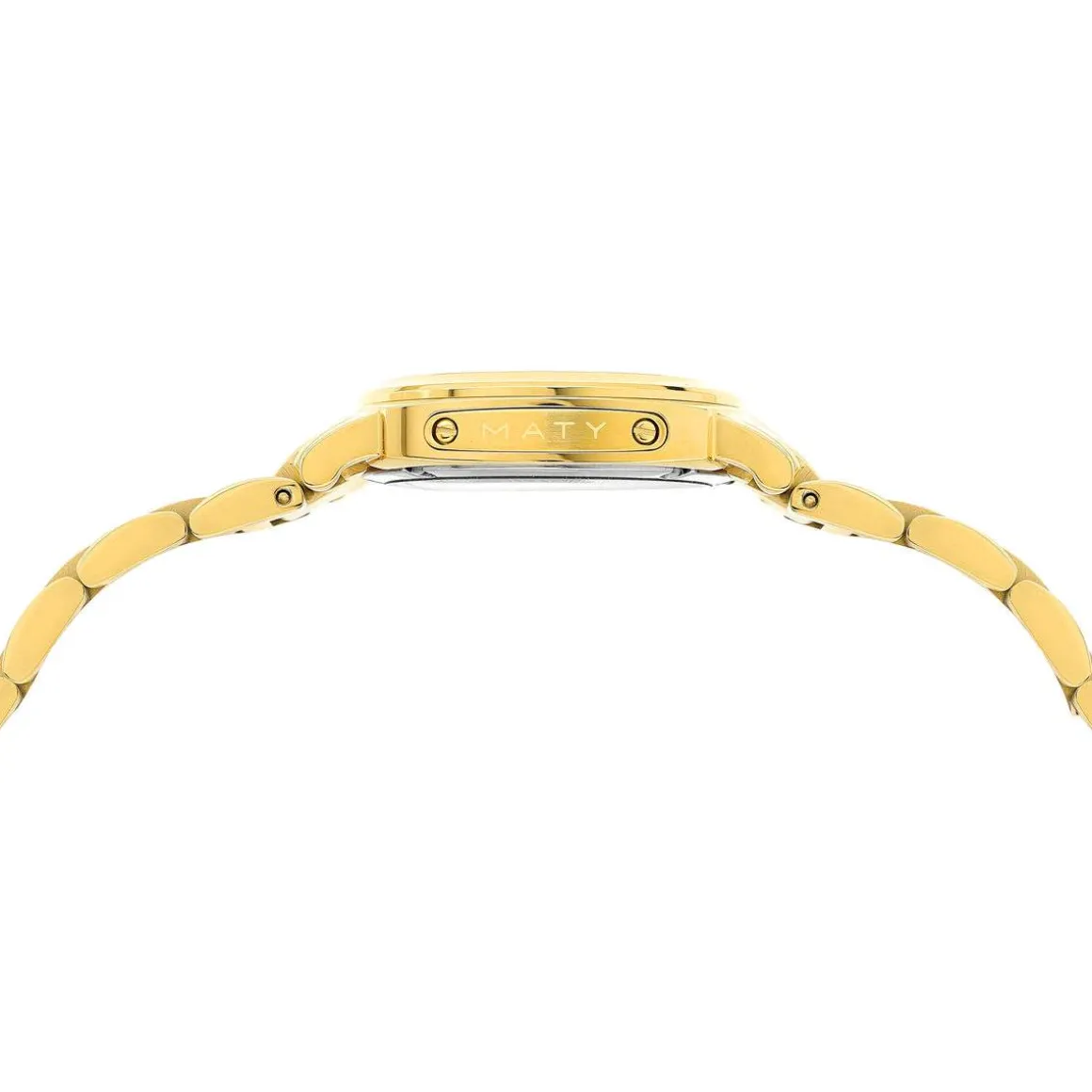 Montre MATY GM cadran Pierre Oeil de tigre bracelet acier doré