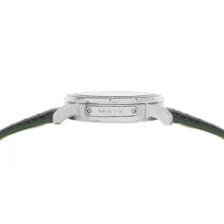 Montre MATY GM chronographe cadran vert bracelet cuir vert