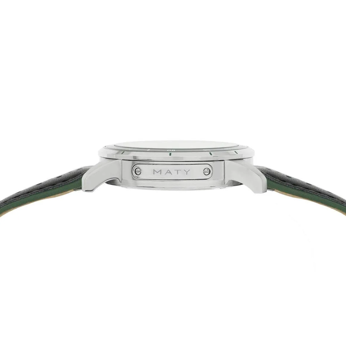 Montre MATY GM chronographe cadran vert bracelet cuir vert
