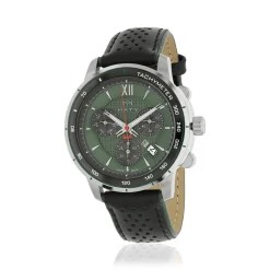 Montre MATY GM chronographe cadran vert bracelet cuir vert
