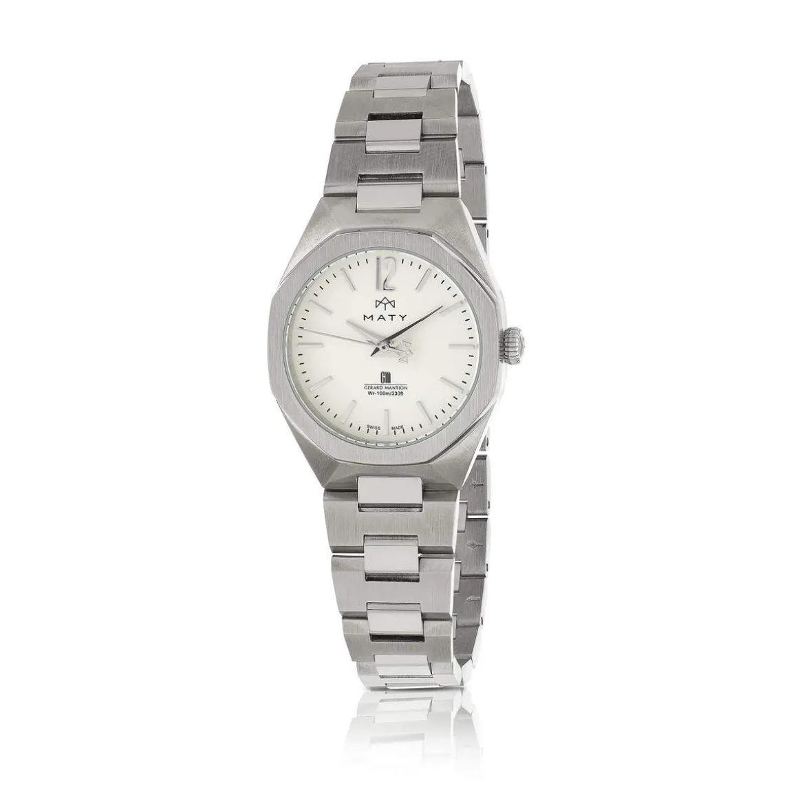 Montre MATY GM femme bracelet acier inoxydable gris