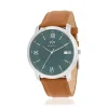 Montre MATY homme, bracelet cuir marron