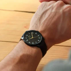 Montre MATY homme, bracelet cuir marron chocolat