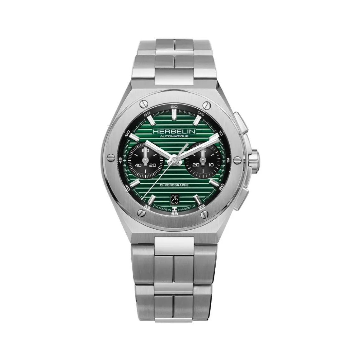 Montre MICHEL HERBELIN cap camarat chron. homme auto homme automatique, bracelet métal gris