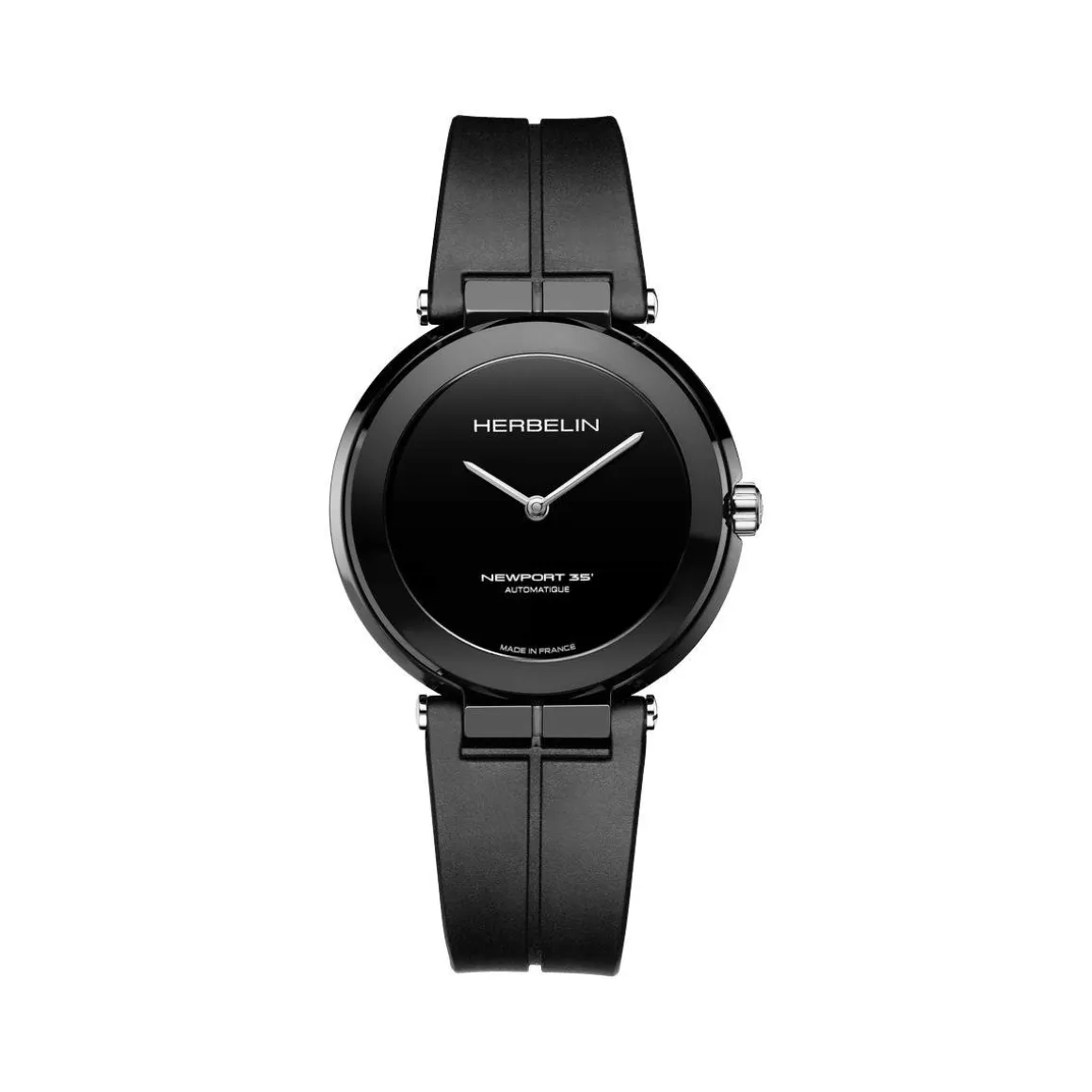 Montre MICHEL HERBELIN Newport femme automatique, bracelet silicone noir