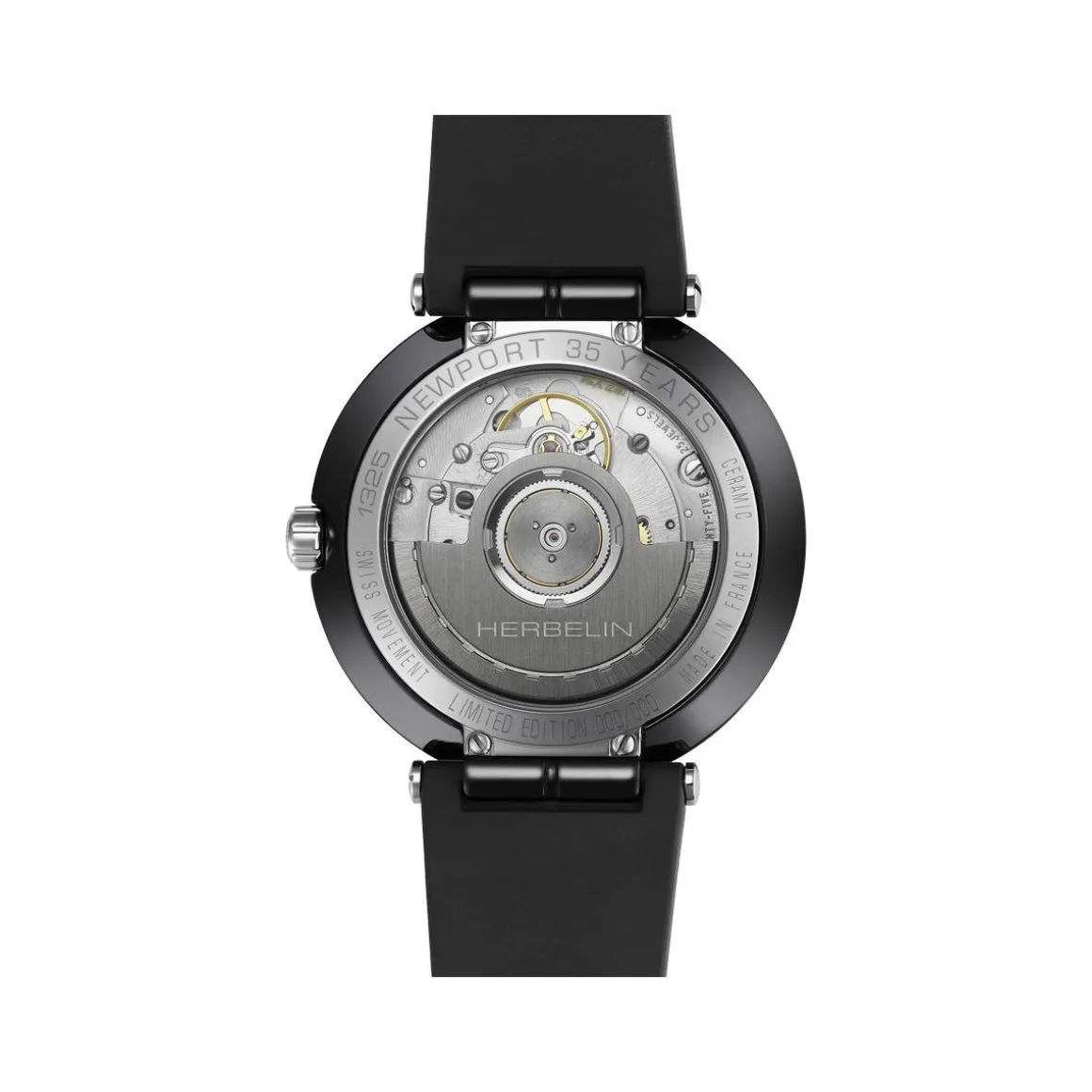 Montre MICHEL HERBELIN Newport femme automatique, bracelet silicone noir