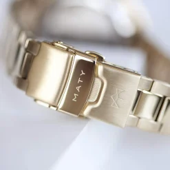 Montre mixte automatique acier doré bracelet acier doré
