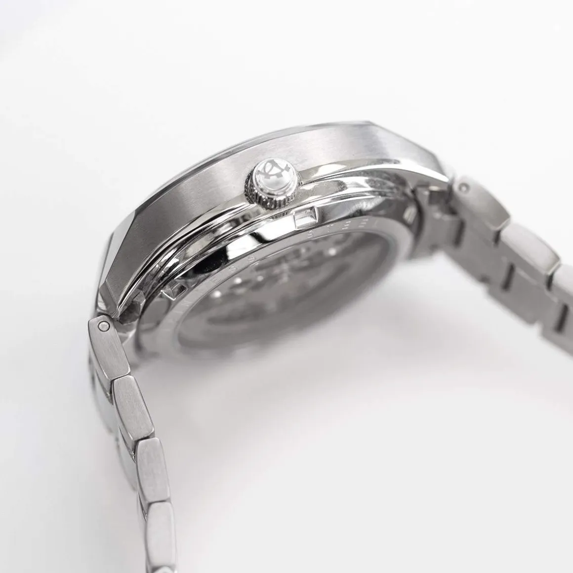 Montre mixte squelette automatique acier bracelet acier