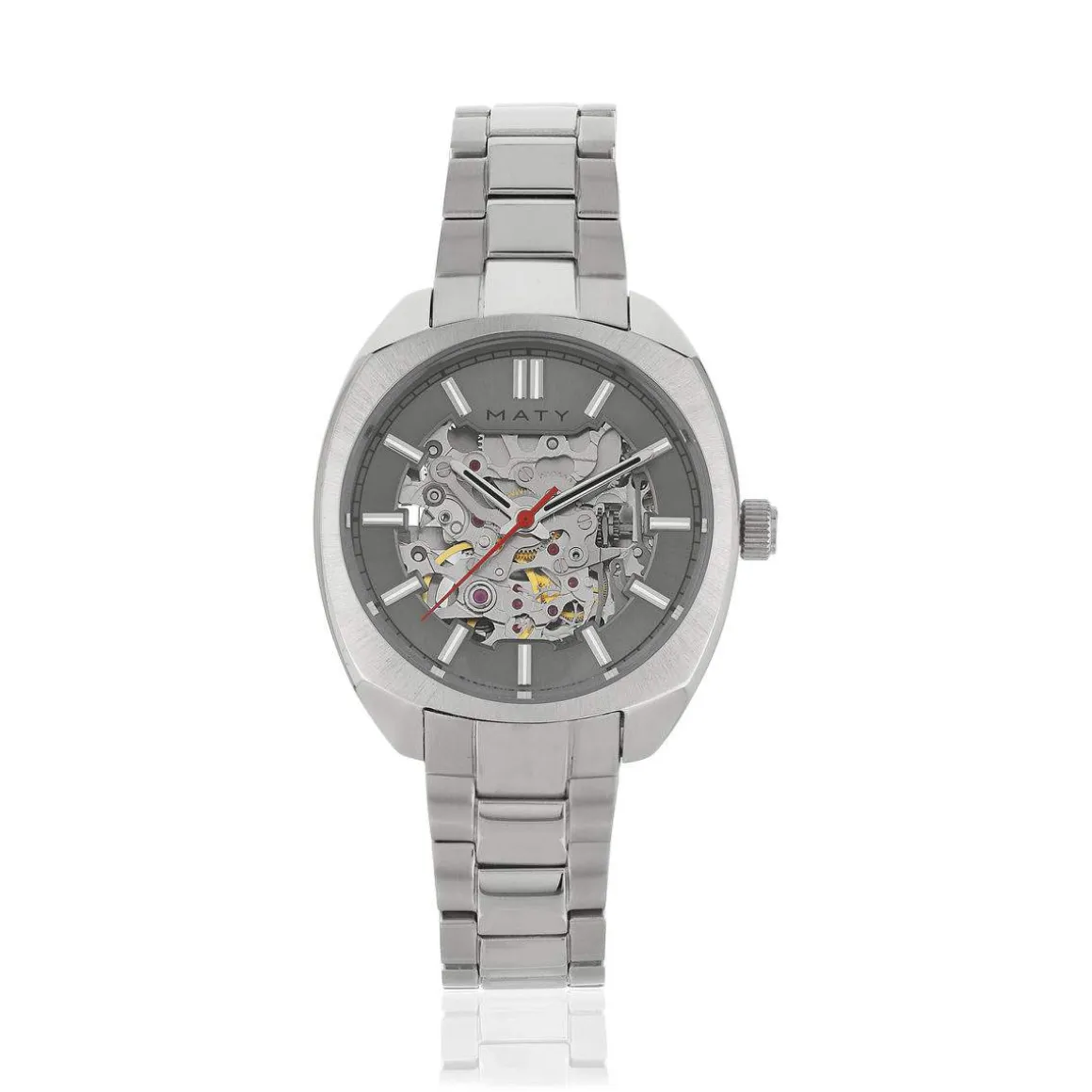 Montre mixte squelette automatique acier bracelet acier