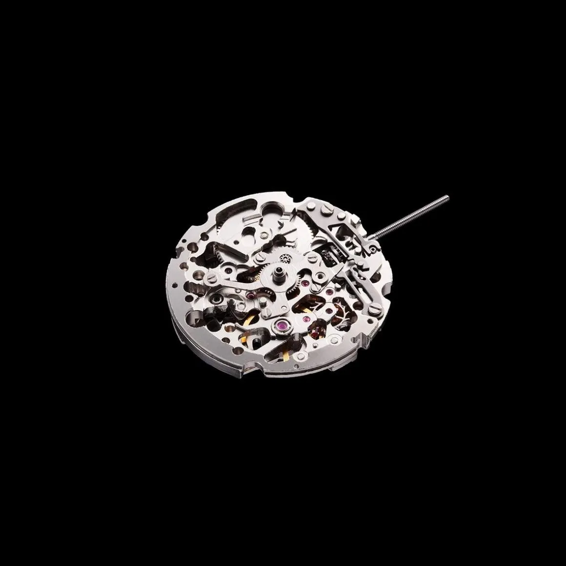 Montre mixte squelette automatique acier bracelet acier