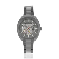 Montre mixte squelette automatique acier bracelet acier