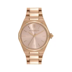 Montre OLIVIA BURTON hexa femme analogique, bracelet acier doré rose