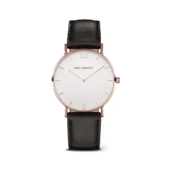 Montre Paul Hewitt mixte acier doré rose cuir noir