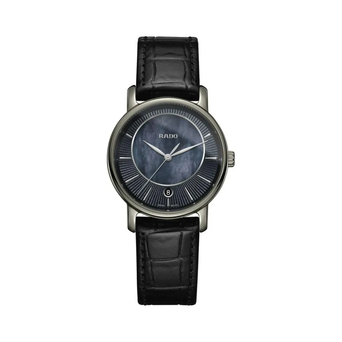 Montre Rado femme céramique cuir noir