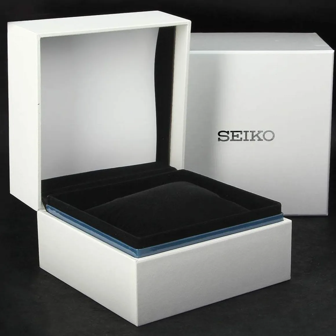 Montre Seiko femme cuir noir nacre diamant