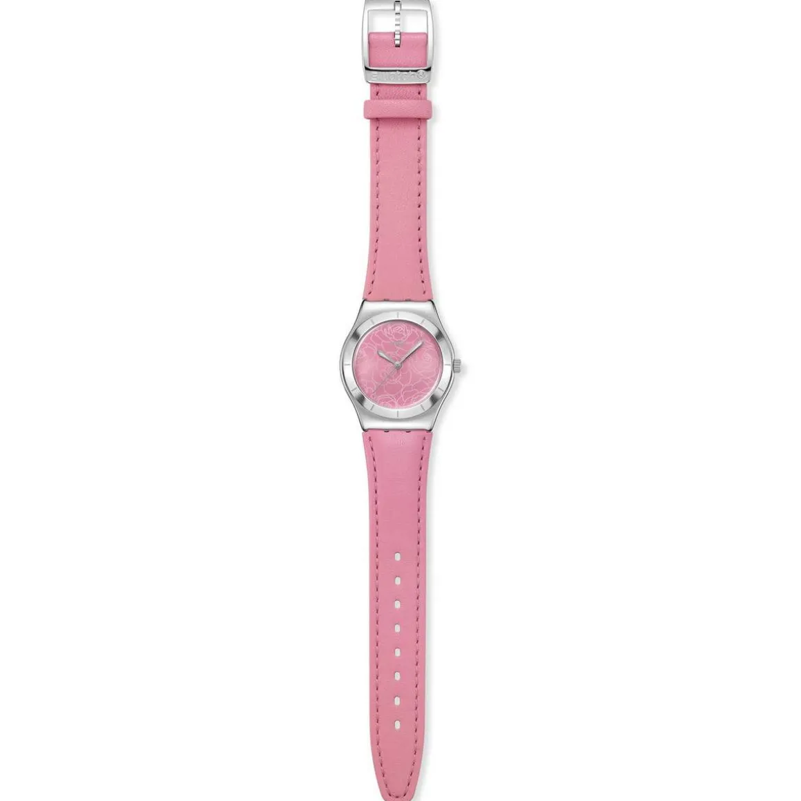 Montre SWATCH blossom time cadran rose femme bracelet cuir animal rose