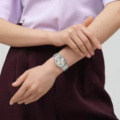 Montre SWATCH blossom time femme cadran gris bracelet acier inoxydable