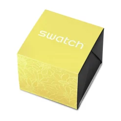 Montre SWATCH blossom time femme cadran jaune bracelet acier inoxydable